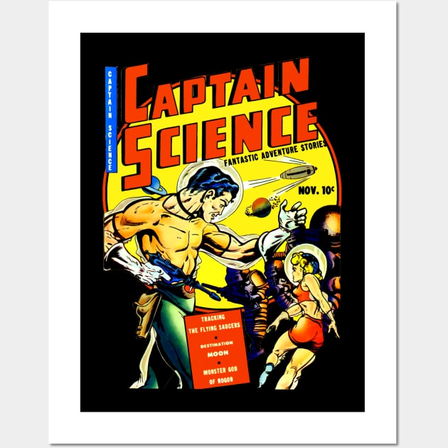 Captain Science Fantastic Adventure Stories Wall Art by Joaddo